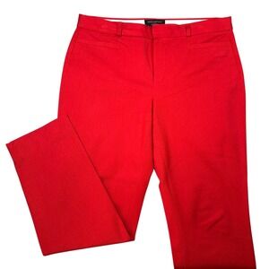 BANANA REPUBLIC Women's 10 Sloan Curvy Ultra Red Flat Front Straight Leg Pants